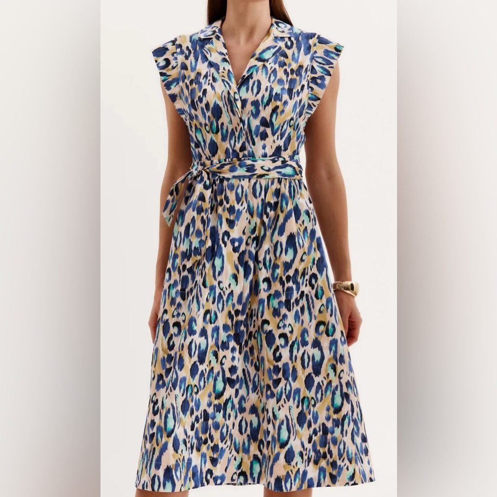 Tyler Boe- Paige Aqua Animal Dress Nwt